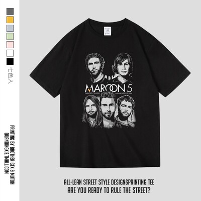 音乐摇滚队bf中性款短袖夏季