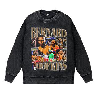 美式复古vintage高街潮流拳王伯纳德霍普金斯刽子手圆领套头卫衣