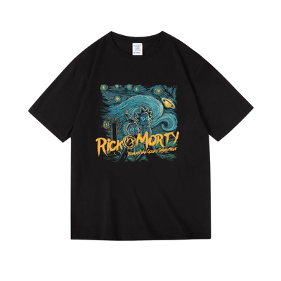 梵高联名莫蒂印花T恤男女潮牌