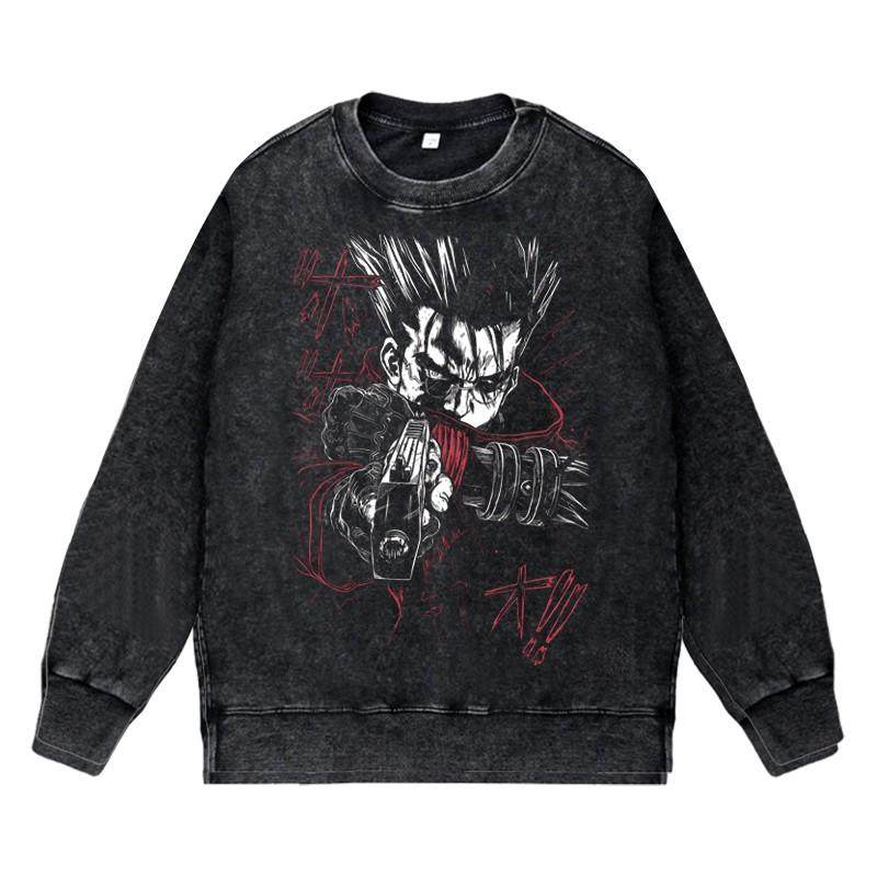 美式复古圆领无帽卫衣