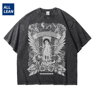 水洗纯棉五分短袖T恤男夏