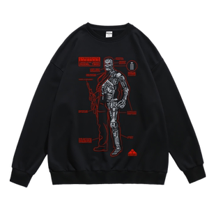 施瓦辛格欧美电影终结者t800潮流复古周边秋冬长袖圆领无帽卫衣男
