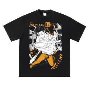 命运石之门冈部伦太郎二次元动漫印花纯棉圆领休闲短半袖T恤男女