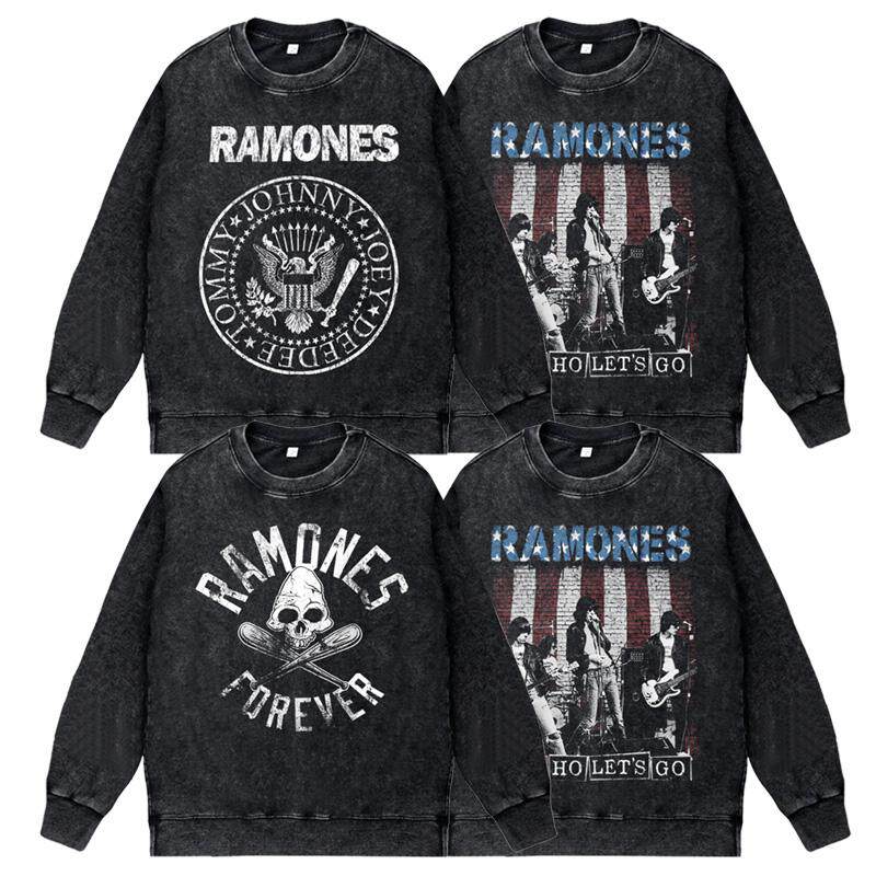 美式复古水洗印花卫衣