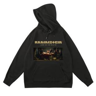欧美摇滚乐队德国战车Rammstein周边连帽衫套头加绒卫衣秋冬男女