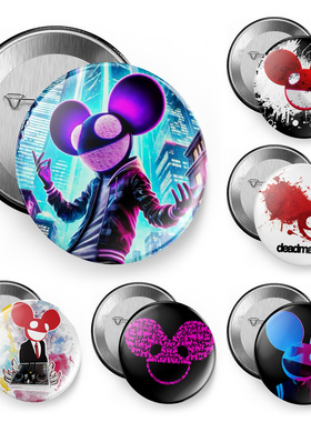 欧美dj电音DEADMAU5死老鼠周边吧唧徼章胸章谷子别针磁贴冰箱贴