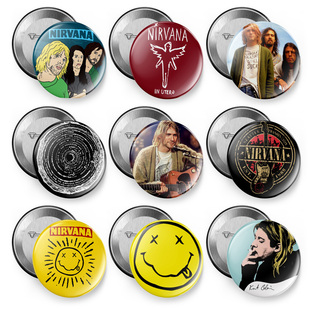 摇滚nirvana涅槃科特柯本音乐节周边吧唧胸章挂件别针磁贴冰箱贴