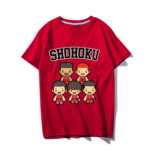 夏季青少年卡通动漫周边湘北灌篮高手樱木花道流川枫周边T恤印花