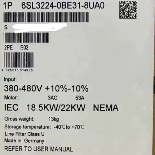 议价 6SL3224-0BE31-8UA0门子G120变频器可维修