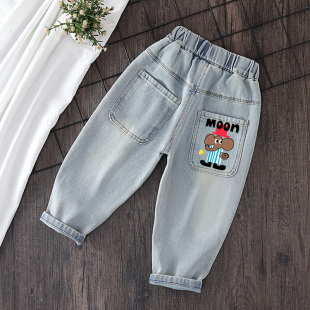 子春秋季 帅气炸街长裤 2025新款 宝宝春装 潮酷儿童时髦牛仔裤 男童裤