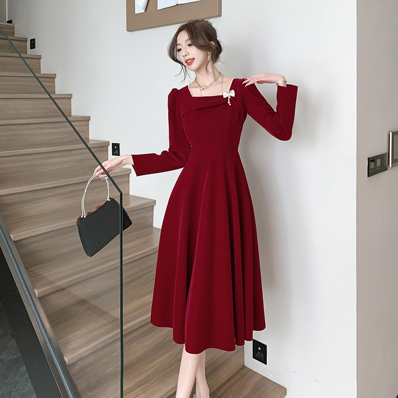 敬酒服新娘2023新款小个子结婚订婚连衣裙平时可穿婚礼回门礼服女