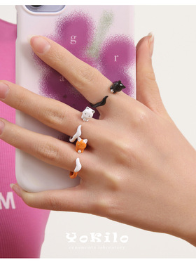 ins风可爱童趣动物造型戒指