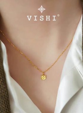 沙金小老虎｜仿硬金锁骨项链吊坠手链坠本命年幸运男女铜