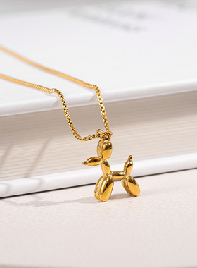 金色防过敏小众童趣风钛钢锁骨链