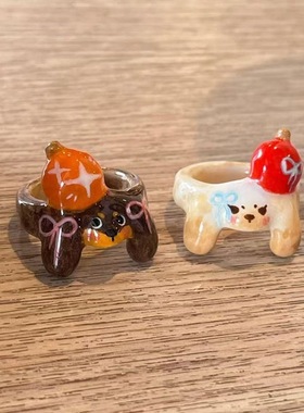 童趣卡通苹果戒指2024新款