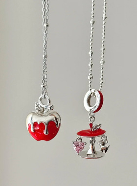 圣诞苹果项链女轻奢小众设计感高级锁骨链2025新款爆款颈链配饰