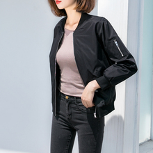 外套女 休闲bf宽松飞行服夹克工装 2019春秋百搭棒球服新款 帅气大码