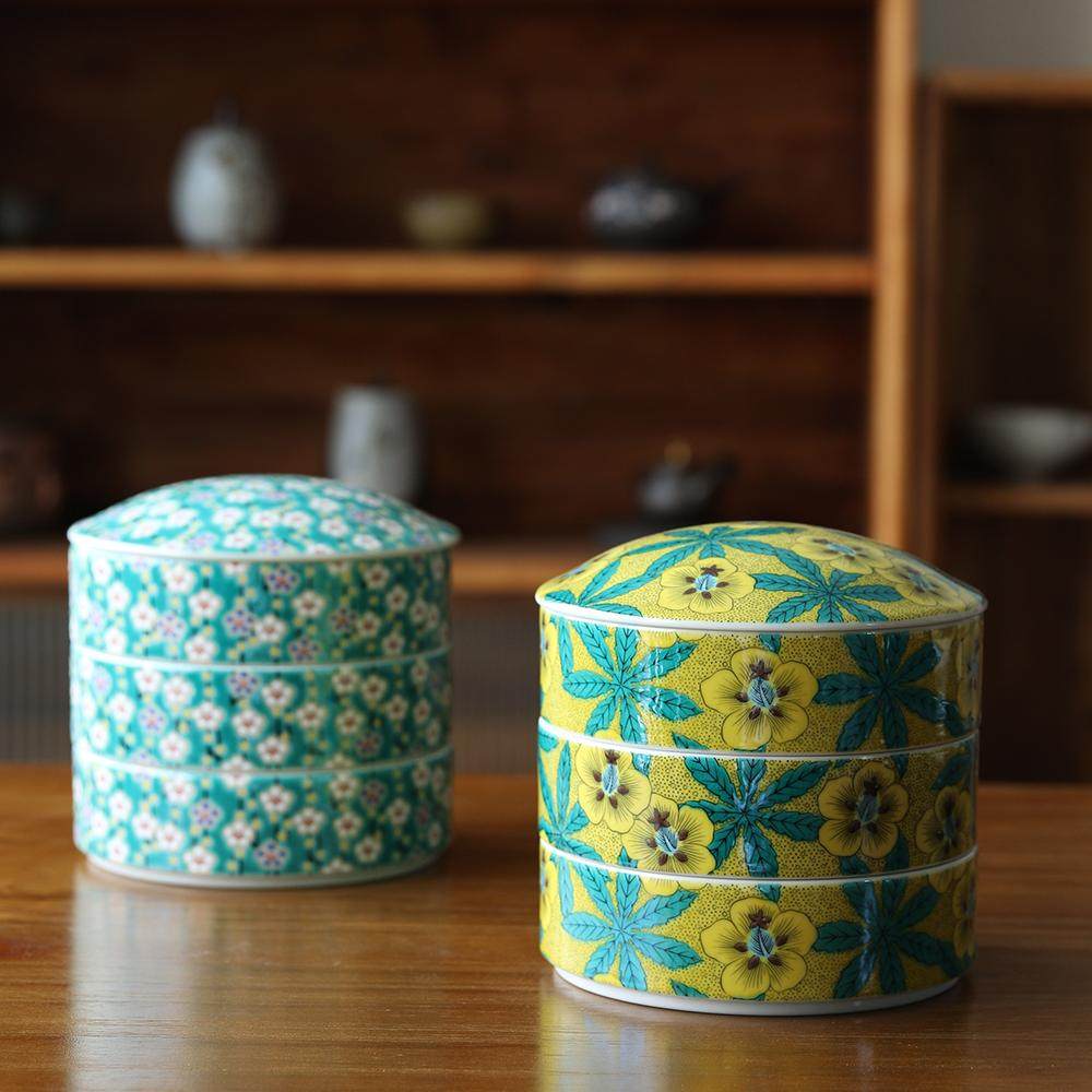 现货 日本进口九谷烧彩绘陶瓷叠放食盒 干果零食糖果圆形收纳盒,家居饰品,果盘/果篓,淘宝优惠券,粉丝福利购,淘宝优惠卷