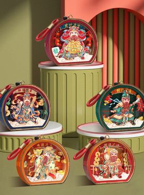 创意国潮中式5路财神立体diy小夜灯触控发光家居摆件文创旅游礼品