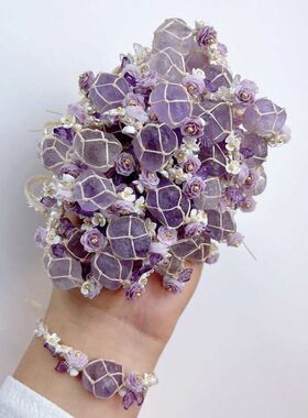 原创设计Macrame手工编织天然紫水晶手链原石礼物手绳精致