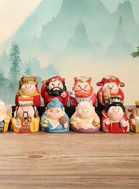 工厂国潮各路神仙玄关装饰情绪摆件桌面文创迷你钟馗玉皇大帝公仔