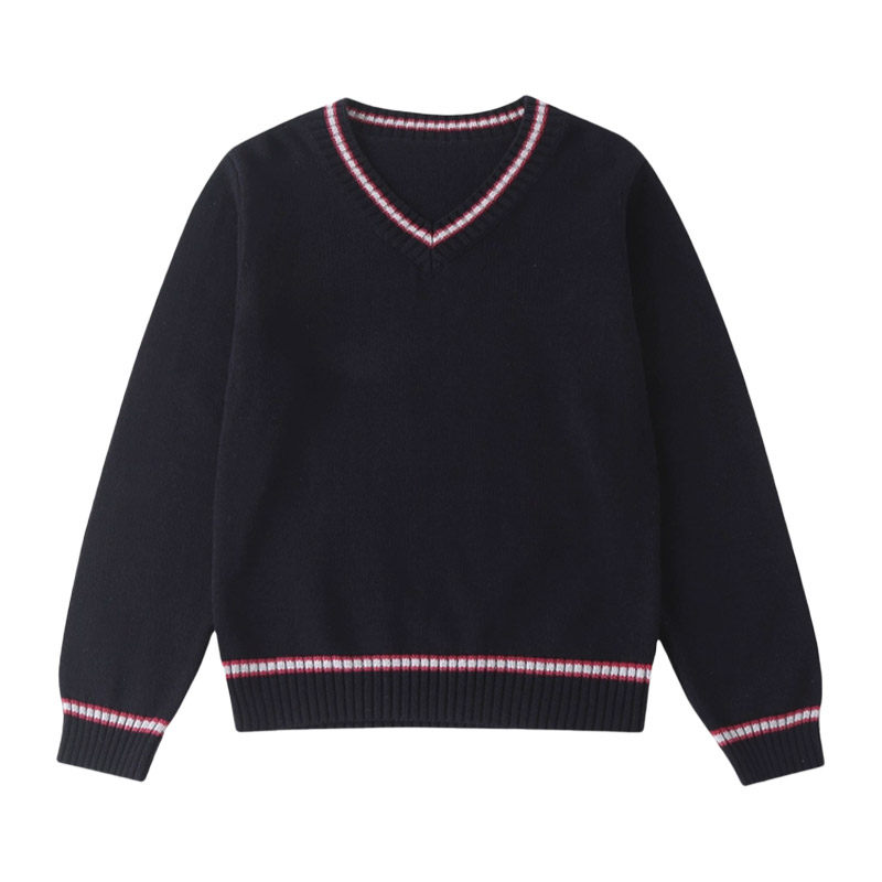 秋冬季新款幼儿园服纯棉长袖毛衣藏青中小学生校服学院风