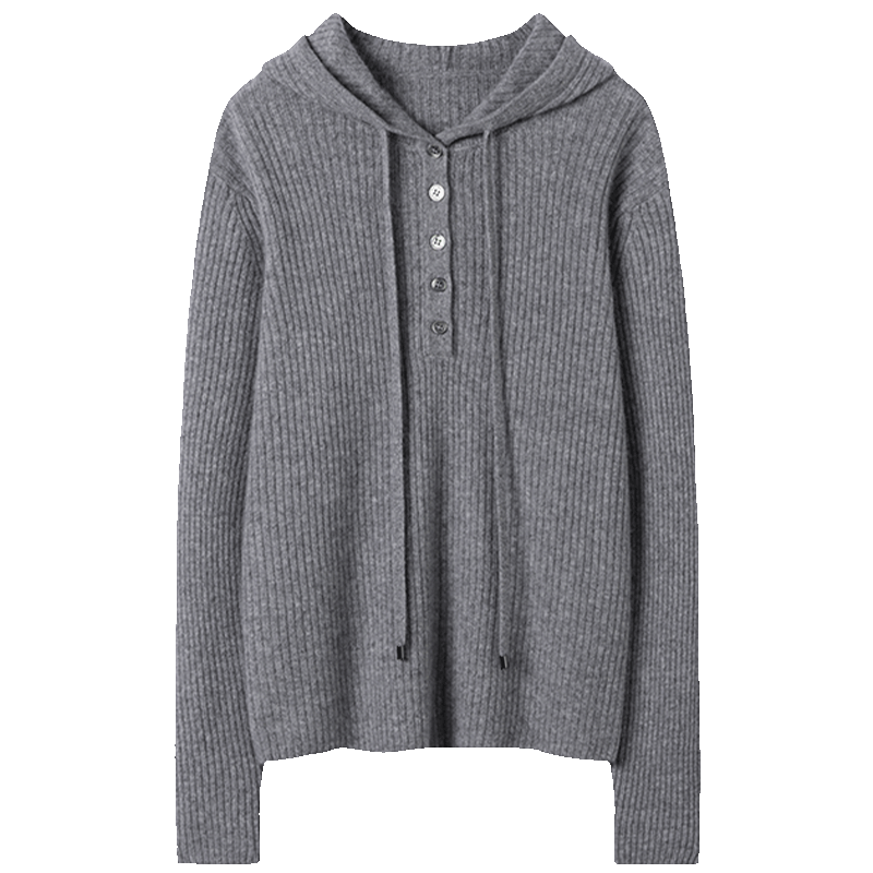 真不吹！随便穿搭～连帽羊绒衫女纯山羊绒毛衣针织打底衫秋冬帽衫