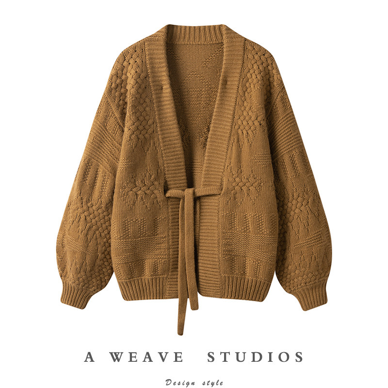 工艺很复杂！重磅加厚羊绒开衫女灯笼袖纯羊绒毛衣外套宽松慵懒风,女装/女士精品,羊绒衫,淘宝优惠券,粉丝福利购,淘宝优惠卷