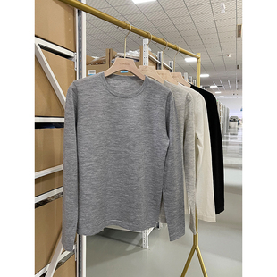 秋冬 女圆领纯羊绒毛衣针织打底衫 质感太棒了 精纺100%纯山羊绒衫