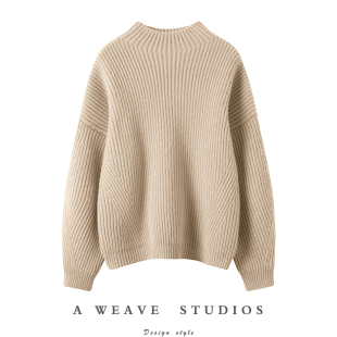 重磅加厚高领羊绒衫 2024春新款 女纯羊绒毛衣宽松 款 非常好搭配