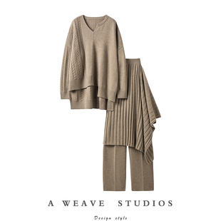 女纯山羊绒衫 炸街爆款 三件套大克重加厚羊绒套装 气场飙升 回归