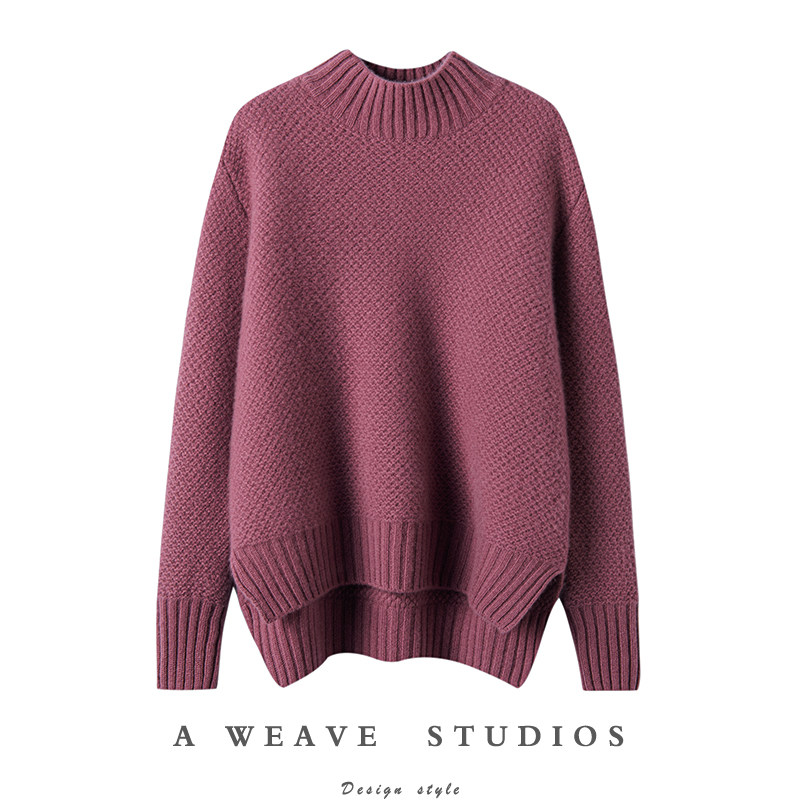 品味穿衣显贵~烟雾感复古编织半高领羊绒衫女纯羊绒宽松毛衣加厚,女装/女士精品,羊绒衫,淘宝优惠券,粉丝福利购,淘宝优惠卷