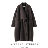 重工加厚 显瘦外套 慵懒极简风100%纯山羊绒拉绒宽松设计中长款