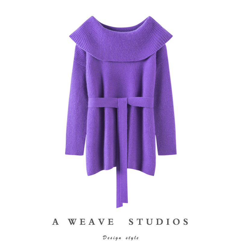 穿了才懂的美~乳白色荷叶边大翻领斜肩系带纯山羊绒毛衣中长款女,女装/女士精品,羊绒衫,淘宝优惠券,粉丝福利购,淘宝优惠卷