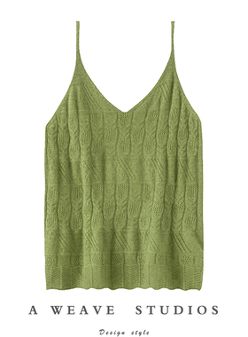 人手一件! 时髦细肩带羊绒吊带针织背心V领春夏修身