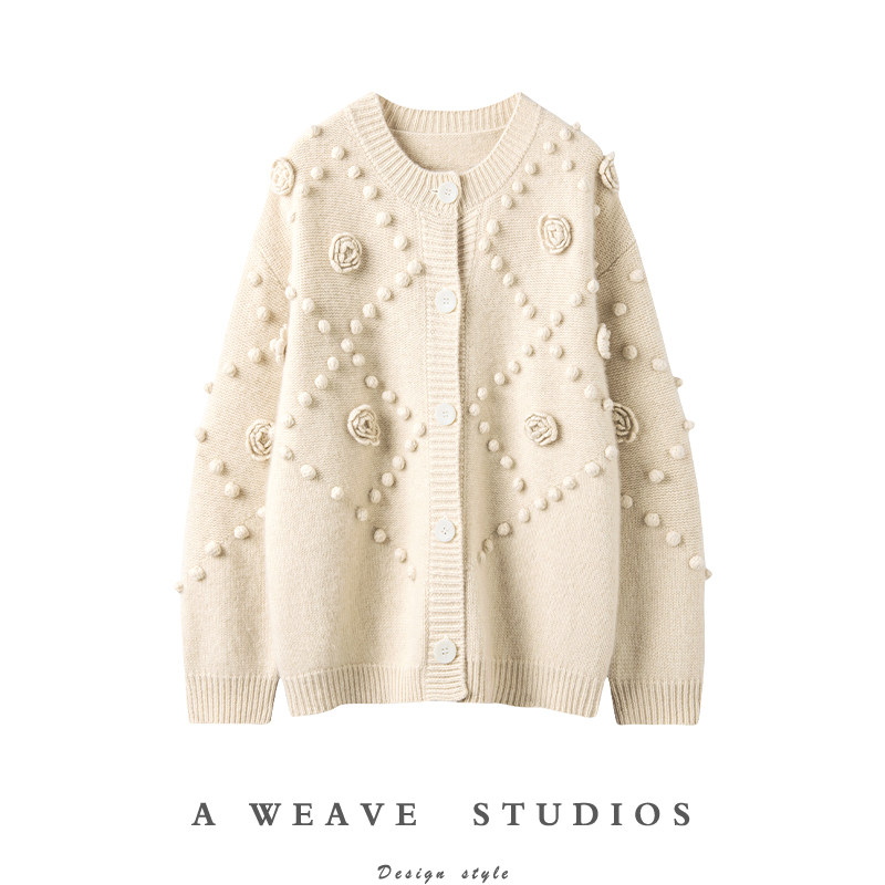 冬凤凰24秋冬新款纯山羊绒重工高档豆豆羊绒衫女宽松保暖上衣,女装/女士精品,羊绒衫,淘宝优惠券,粉丝福利购,淘宝优惠卷