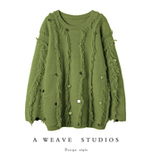 加厚手工亮片羊绒衫 这版 我沦陷了 女圆领纯羊绒毛衣毛絮宽松冬