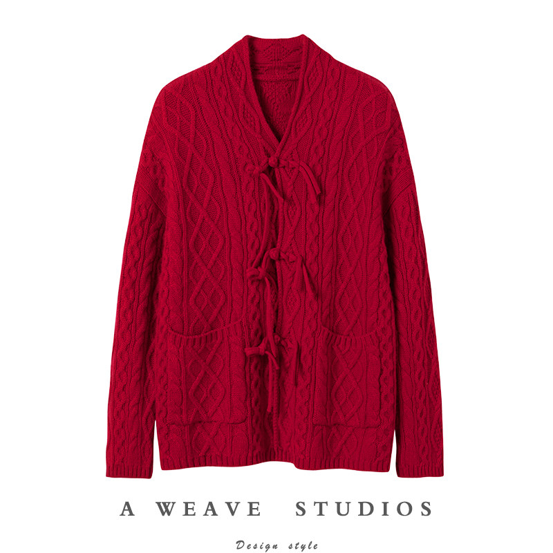 中国风系列！中式盘扣羊绒针织开衫女秋冬宽松长袖毛衣外套上衣,女装/女士精品,羊绒衫,淘宝优惠券,粉丝福利购,淘宝优惠卷