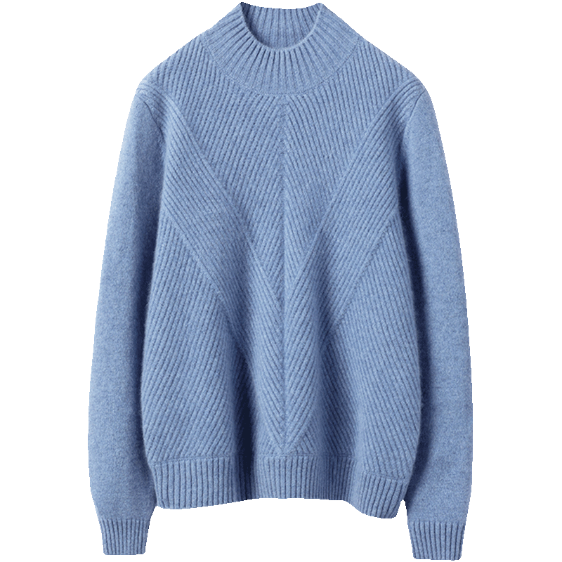 时髦优雅感~冬半高领羊绒衫女100%纯山羊绒毛衣厚宽松针织打底衫