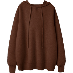 重磅推荐！稀有日本订单~美拉德四平针连帽羊绒衫女卫衣加厚毛衣