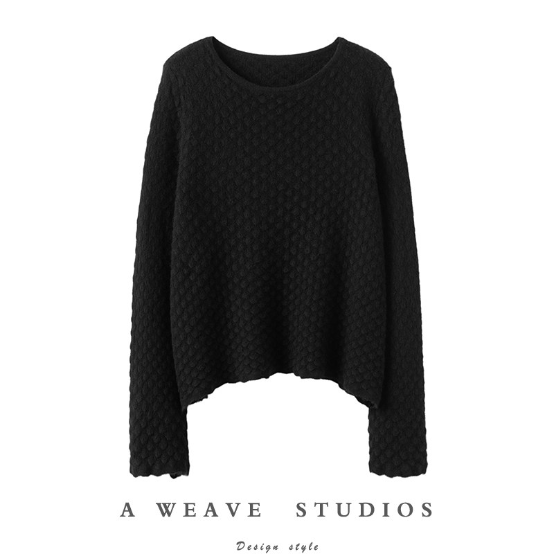 法式优雅！鱼鳞纹慵懒风羊绒衫宽松亲肤遮肉长袖针织衫女秋冬毛衣,女装/女士精品,羊绒衫,淘宝优惠券,粉丝福利购,淘宝优惠卷