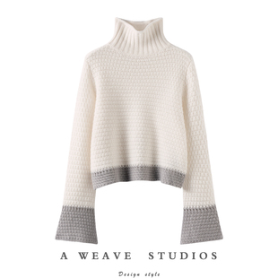 出其不意的惊喜~100山羊绒立体珍藏版意大利肌理高龄喇叭针织上衣