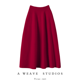 好穿还显瘦 软糯又有型~100%纯羊绒裙中长裙 A字半身裙女花苞裙子