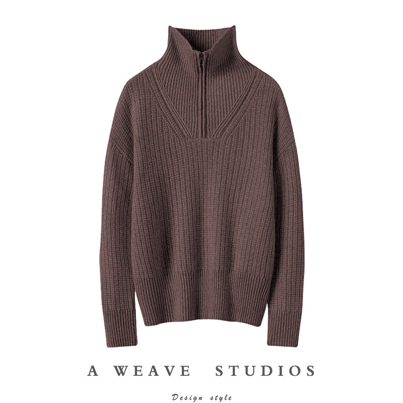 上身就是一种享受！美拉德重磅加厚半拉链纯山羊绒女针织套头毛衣,女装/女士精品,羊绒衫,淘宝优惠券,粉丝福利购,淘宝优惠卷