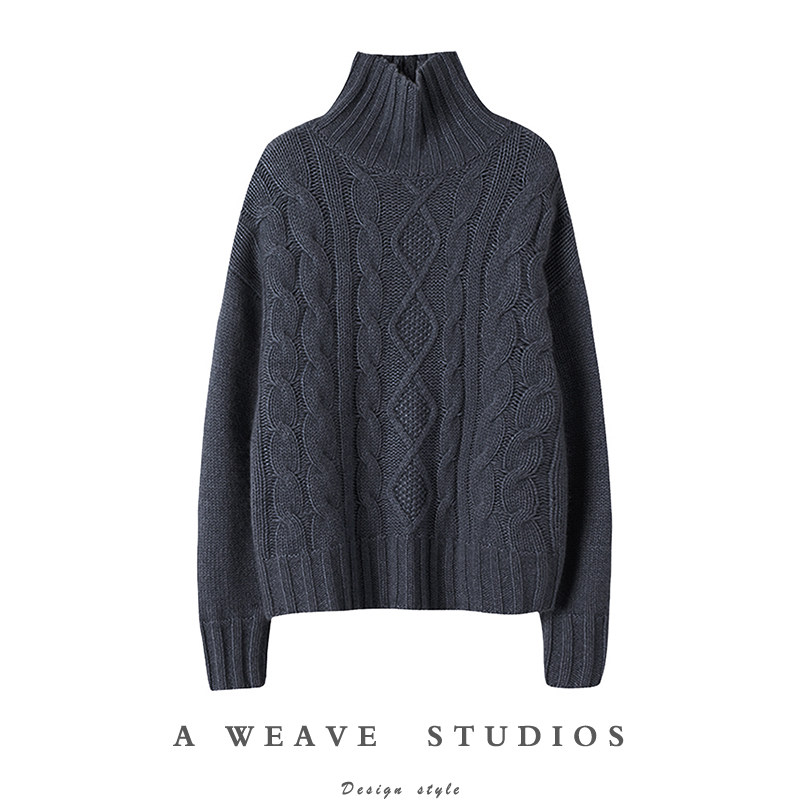 轻松驾驭~半高领羊绒衫女100纯山羊绒加厚宽松秋冬新款针织,女装/女士精品,羊绒衫,淘宝优惠券,粉丝福利购,淘宝优惠卷