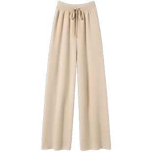 唯美气质 大克重加厚 纯山羊绒裤子女外穿 大长腿 柔软滑顺阔腿裤