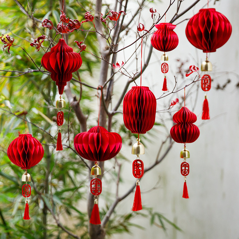 2026新年马年元旦装饰折纸灯笼吊饰春节店铺布置挂件客厅家用装扮,节庆用品/礼品,节日装扮用品,淘宝优惠券,粉丝福利购,淘宝优惠卷