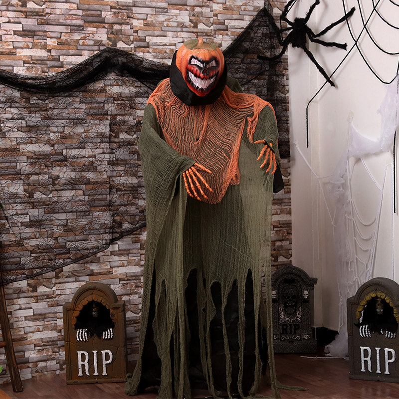 万圣节吓人惊悚鬼屋ktv酒吧场景装饰道具鬼怪南瓜人大鬼恐怖装扮