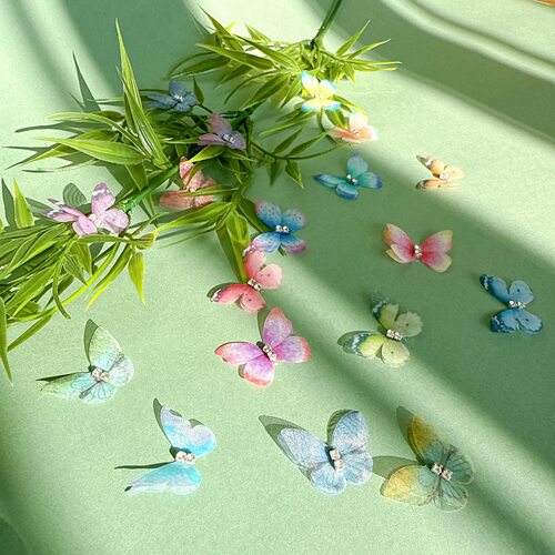 Double layered chiffon butterfly accessories DIY jewelry ac