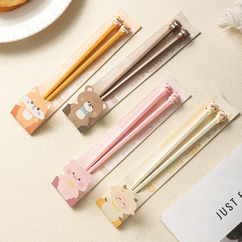 Zodiac cartoon children's food grade chopstick spoon set, h